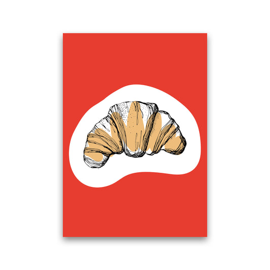 Kitchen Pop Croissant Red Art Print by Pixy Paper Print Only