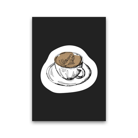 Kitchen Pop Coffee Off Black Art Print by Pixy Paper Print Only