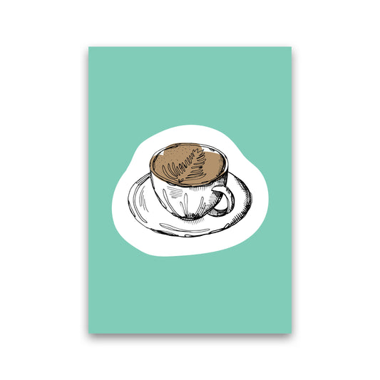 Kitchen Pop Coffee Mint Art Print by Pixy Paper Print Only