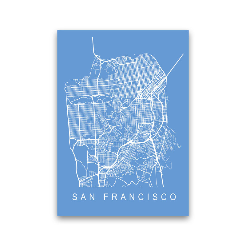 San Francisco Map Blueprint Art Print by Pixy Paper Print Only