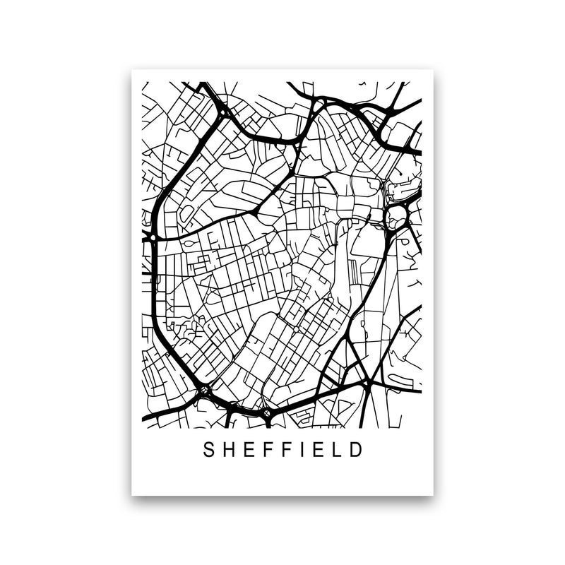 Sheffield Map Art Print by Pixy Paper Print Only