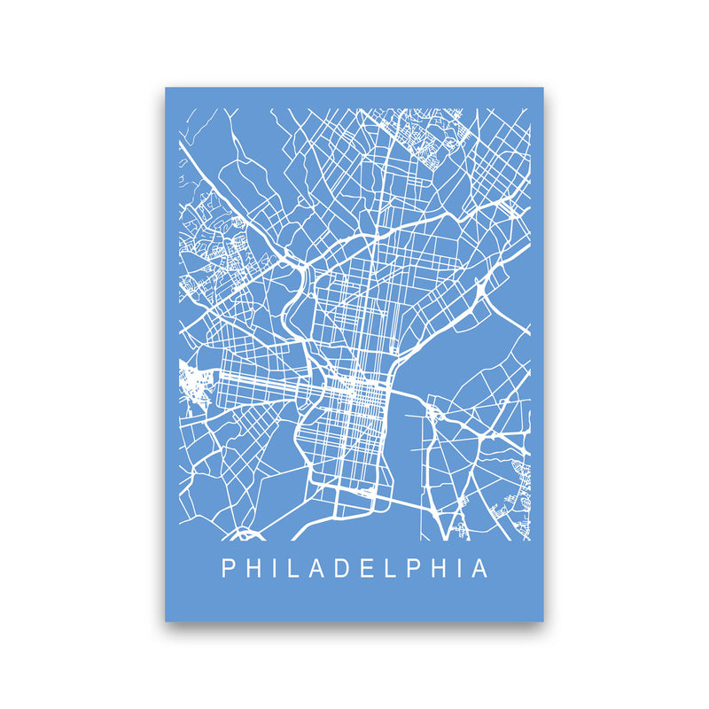Philadelphia Map Blueprint Art Print by Pixy Paper Print Only