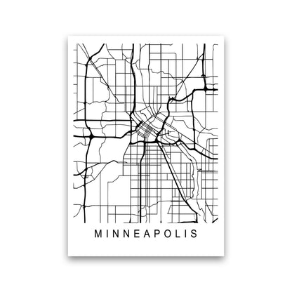 Minneapolis Map Art Print by Pixy Paper Print Only