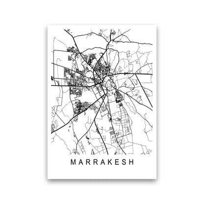 Marrakesh Map Art Print by Pixy Paper Print Only