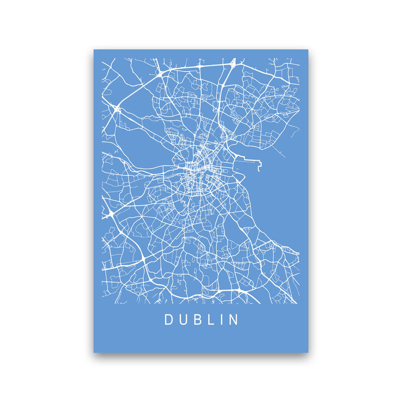 Dublin Map Blueprint Art Print by Pixy Paper Print Only