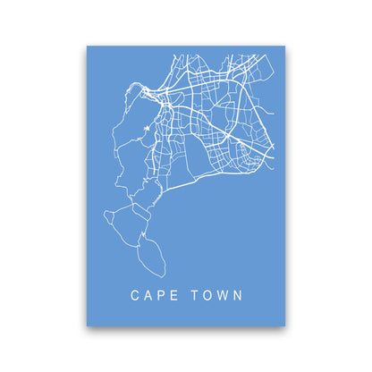 Cape Town Map Blueprint Art Print by Pixy Paper Print Only