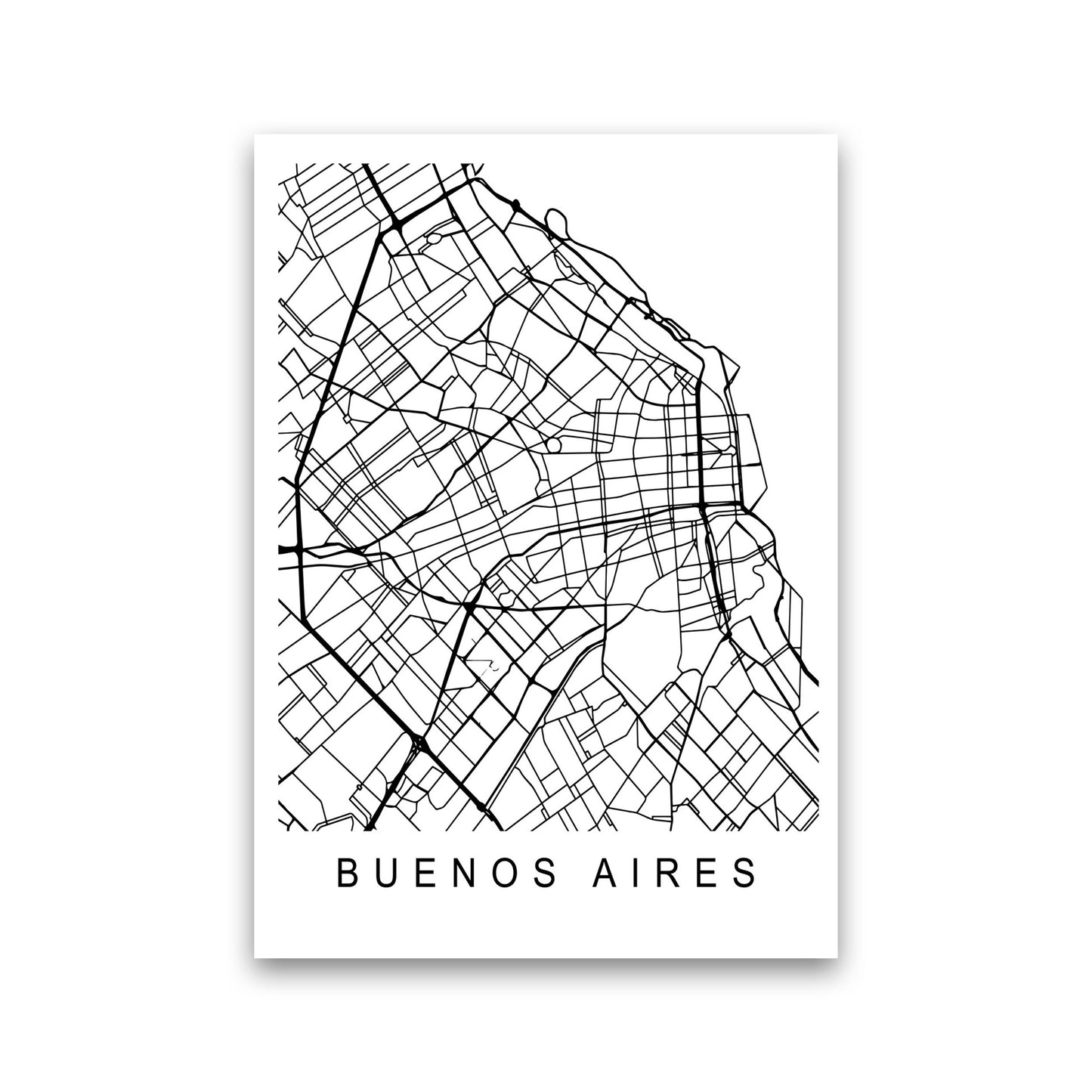 Buenos Aires Map Art Print by Pixy Paper Print Only