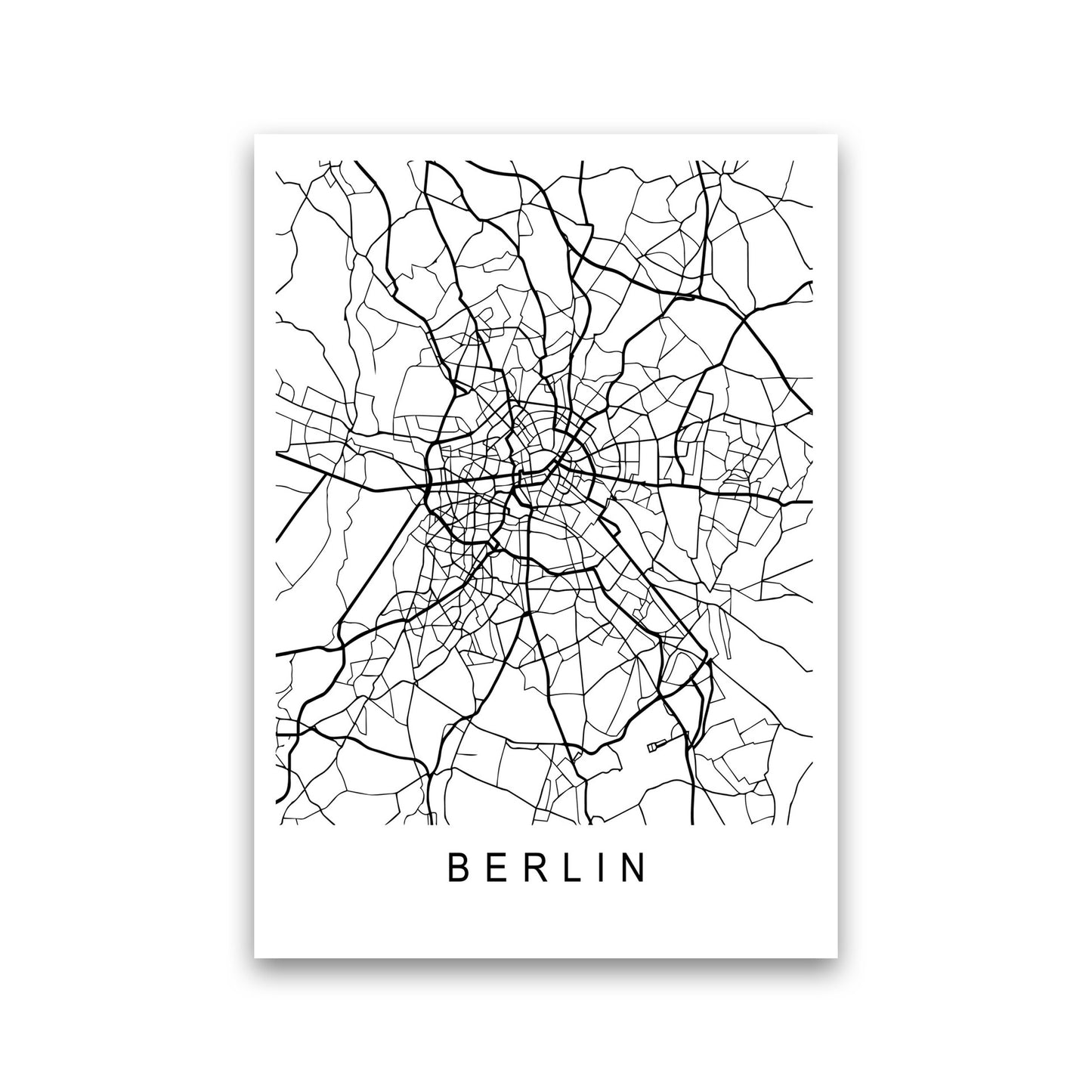 Berlin Map Art Print by Pixy Paper Print Only