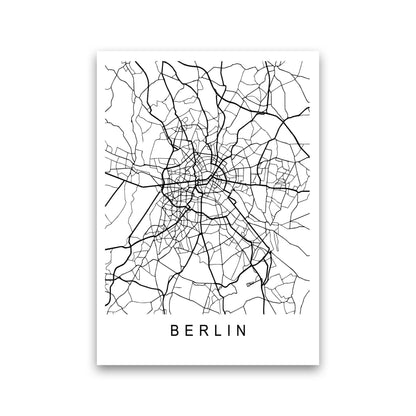 Berlin Map Art Print by Pixy Paper Print Only