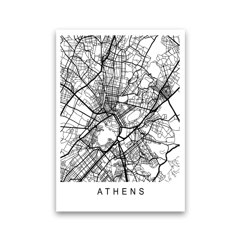 Athens Map Art Print by Pixy Paper Print Only