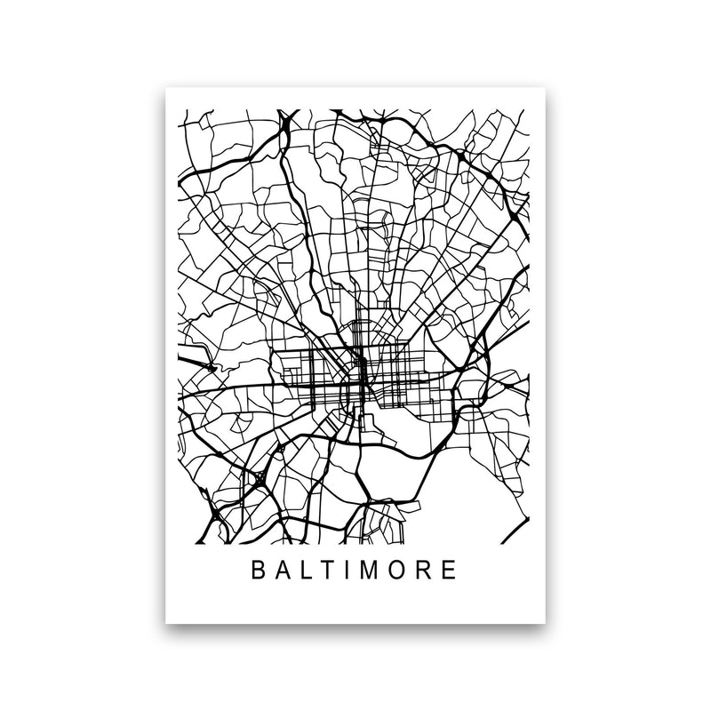 Baltimore Map Art Print by Pixy Paper Print Only