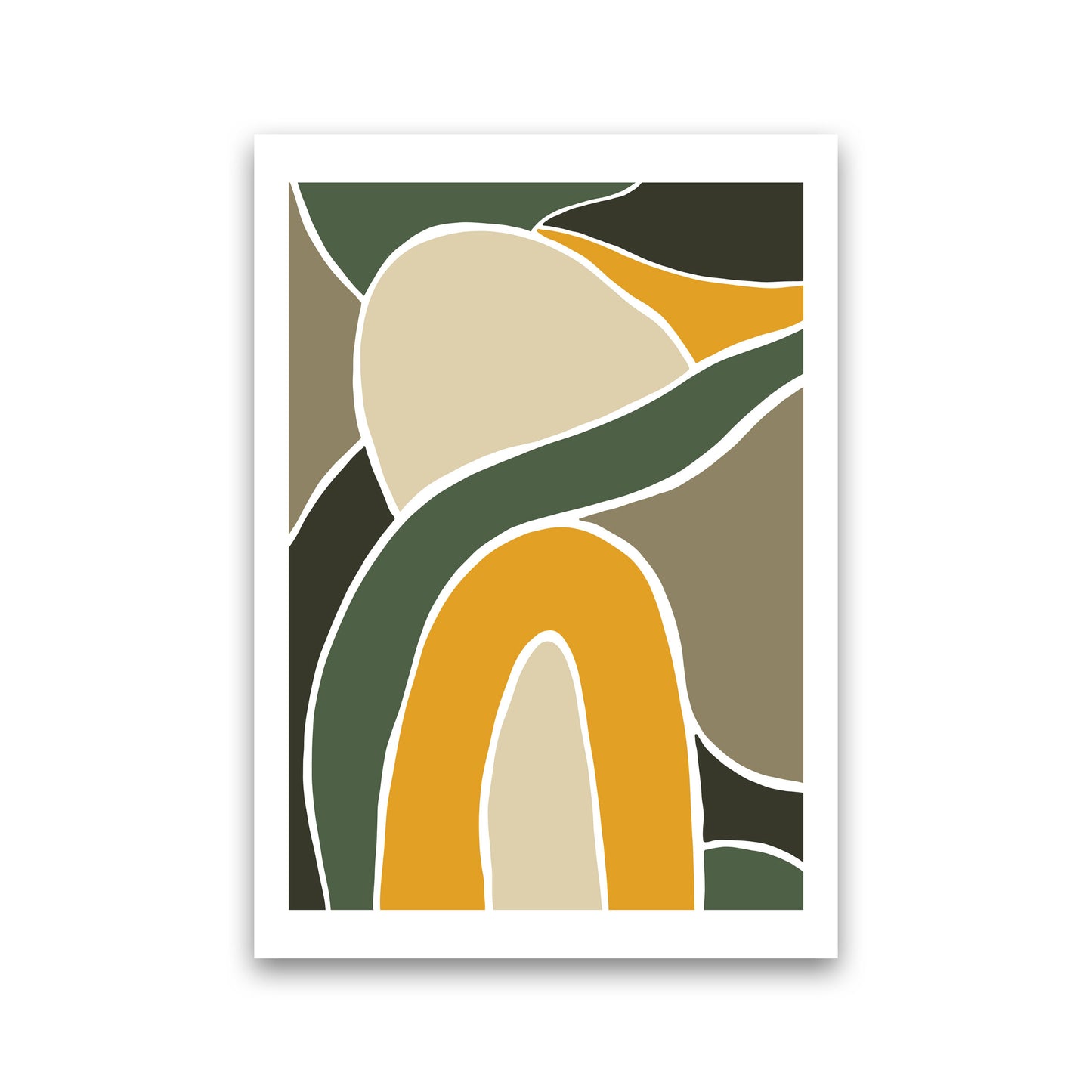 Wild Collection Rainbow and Hills Abstract Art Print by Pixy Paper Print Only