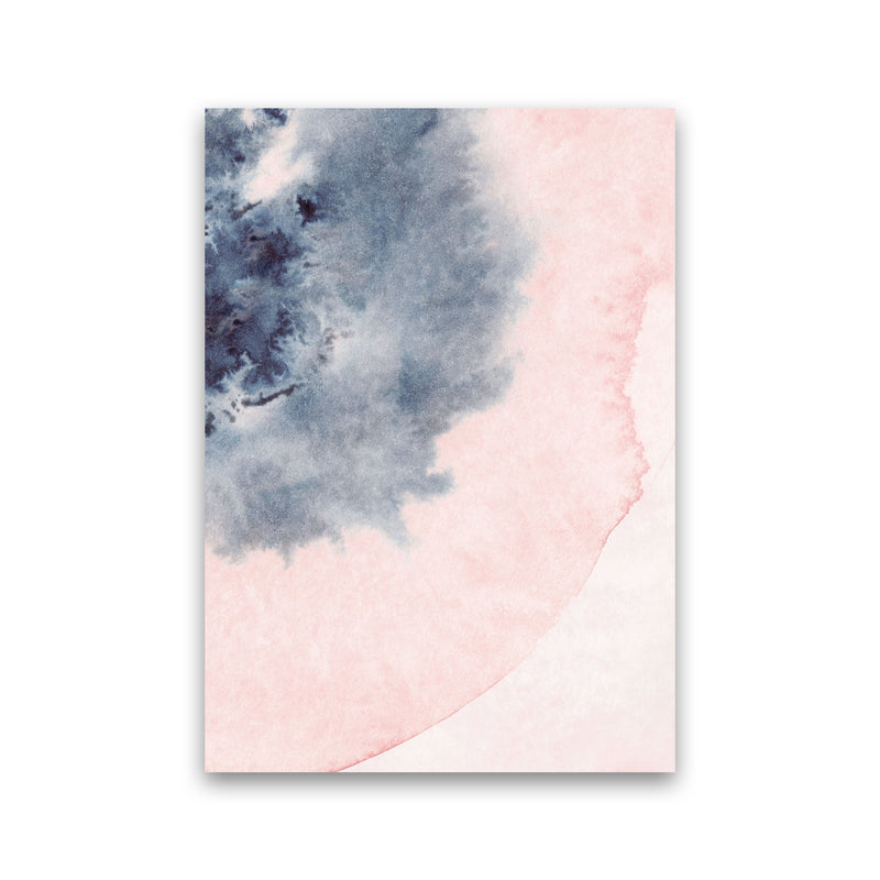 Sand Pink and Navy Watercolour 05 Art Print by Pixy Paper Print Only
