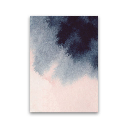 Sand Pink and Navy Watercolour 01 Art Print by Pixy Paper Print Only