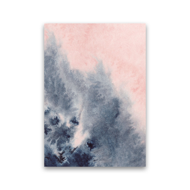 Sand Pink and Navy Watercolour 04 Art Print by Pixy Paper Print Only
