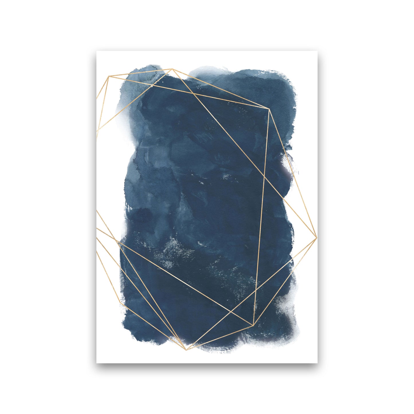 Aztec Navy Watercolour Art Print by Pixy Paper Print Only