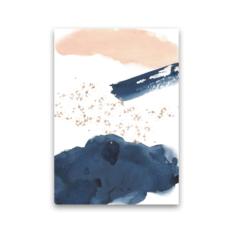 Aztec Blush and Navy Watercolour 01 Art Print by Pixy Paper Print Only