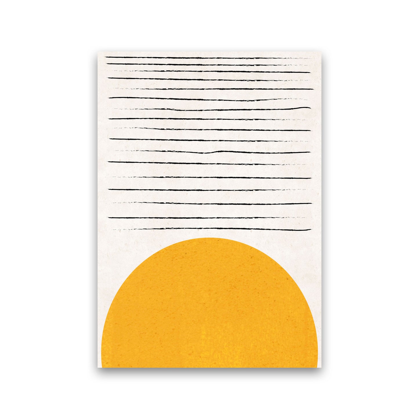 Sun lines mustard Art Print by Pixy Paper Print Only