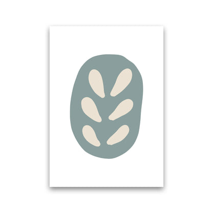 Inspired Teal Floral Abstract Art Print by Pixy Paper Print Only