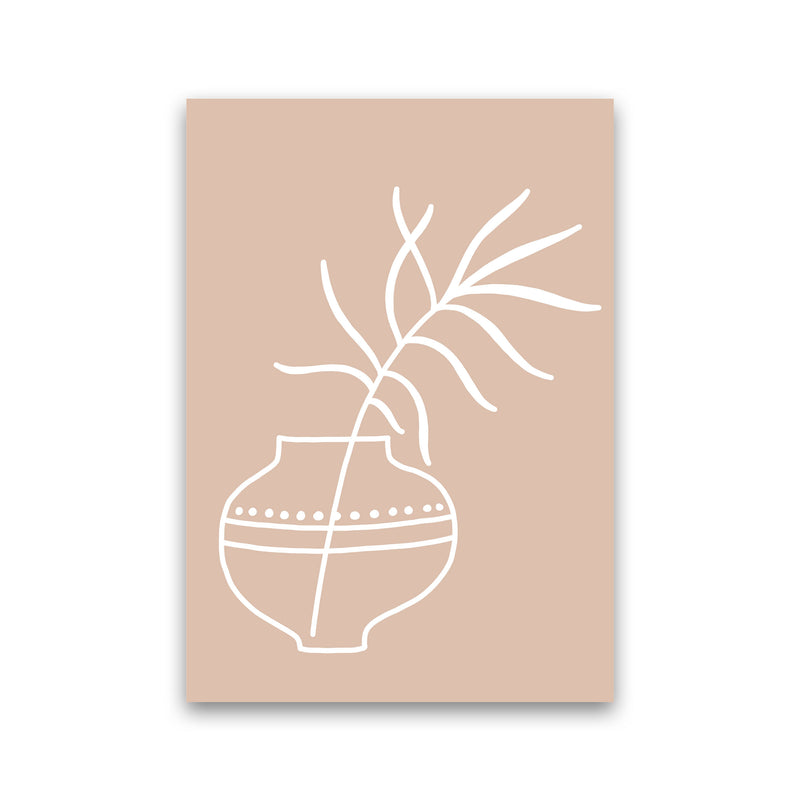 Inspired Pink Plant Silhouette Line Art Art Print by Pixy Paper Print Only