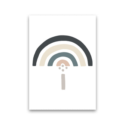 Inspired Natural Rainbow White Art Print by Pixy Paper Print Only