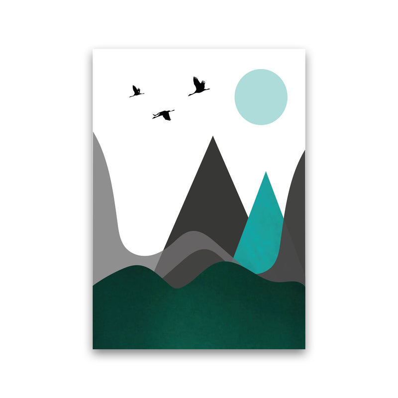 Hills and mountains emerald Art Print by Pixy Paper Print Only