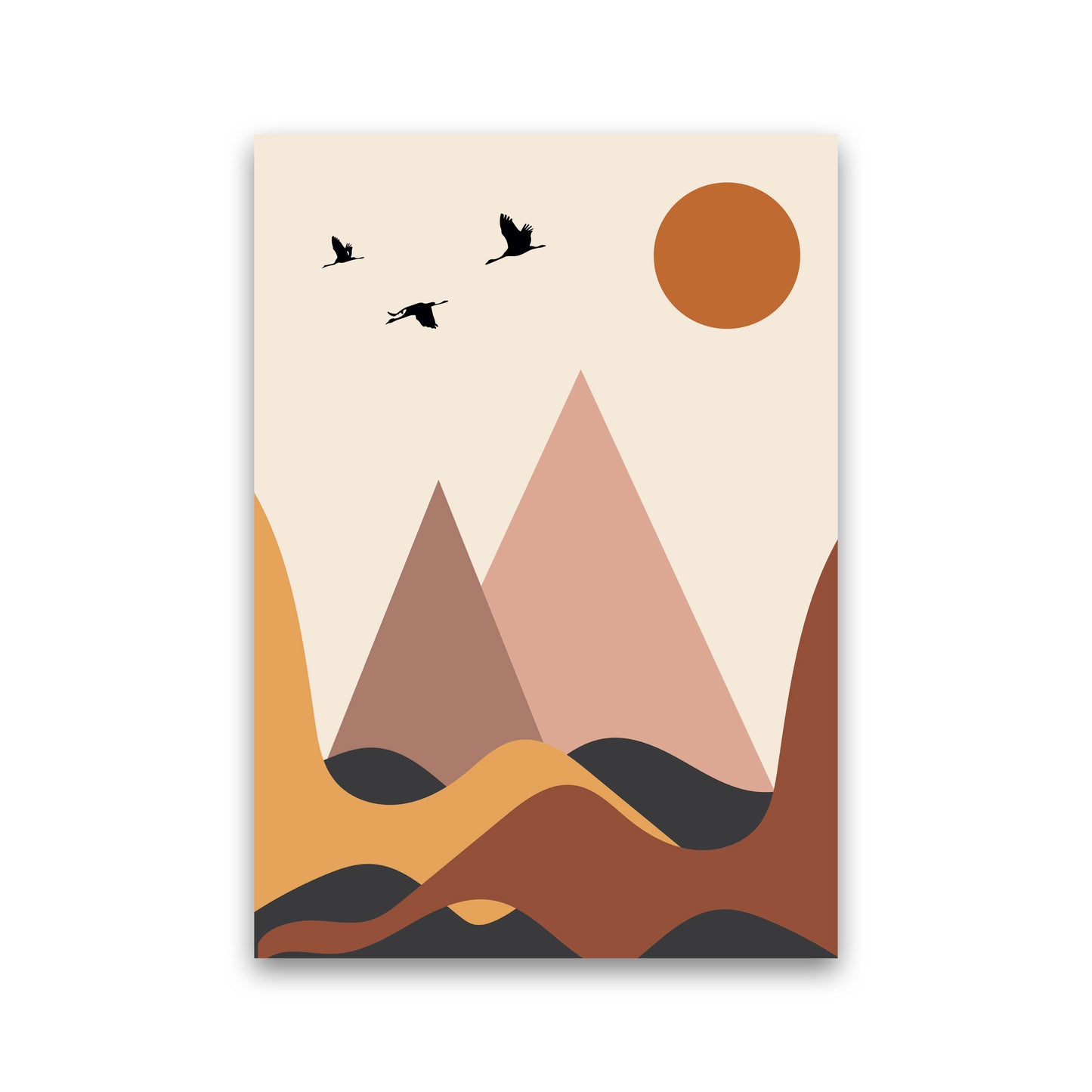 Autumn Mountains abstract Art Print by Pixy Paper Print Only