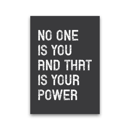 No One Is You Art Print by Pixy Paper Print Only