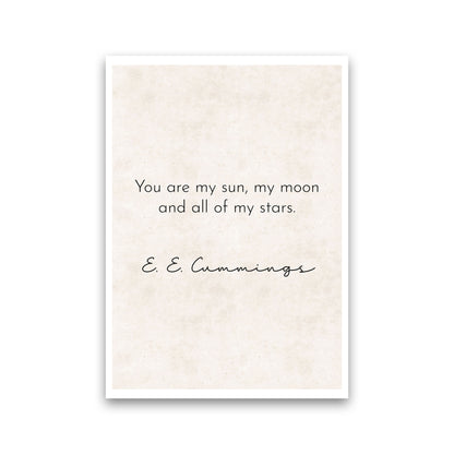 You Are My Sun - Cummings Art Print by Pixy Paper Print Only