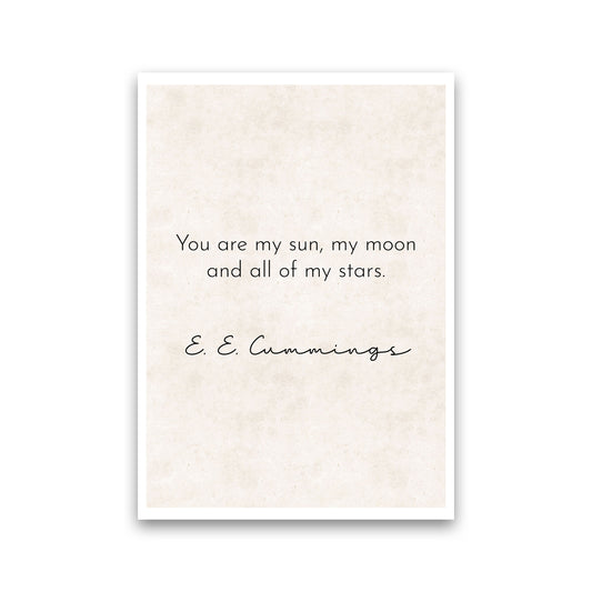 You Are My Sun - Cummings Art Print by Pixy Paper Print Only