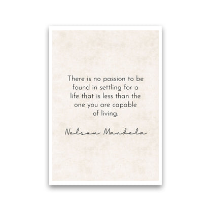 No Passion - Nelson Mandela Art Print by Pixy Paper Print Only