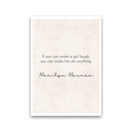 Make a Girl Laugh - Marilyn Monroe Art Print by Pixy Paper Print Only