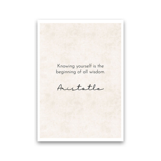 Knowing Yourself - Aristotle Art Print by Pixy Paper Print Only
