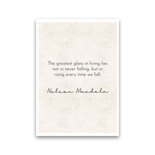 Greatest Glory - Nelson Mandela Art Print by Pixy Paper Print Only