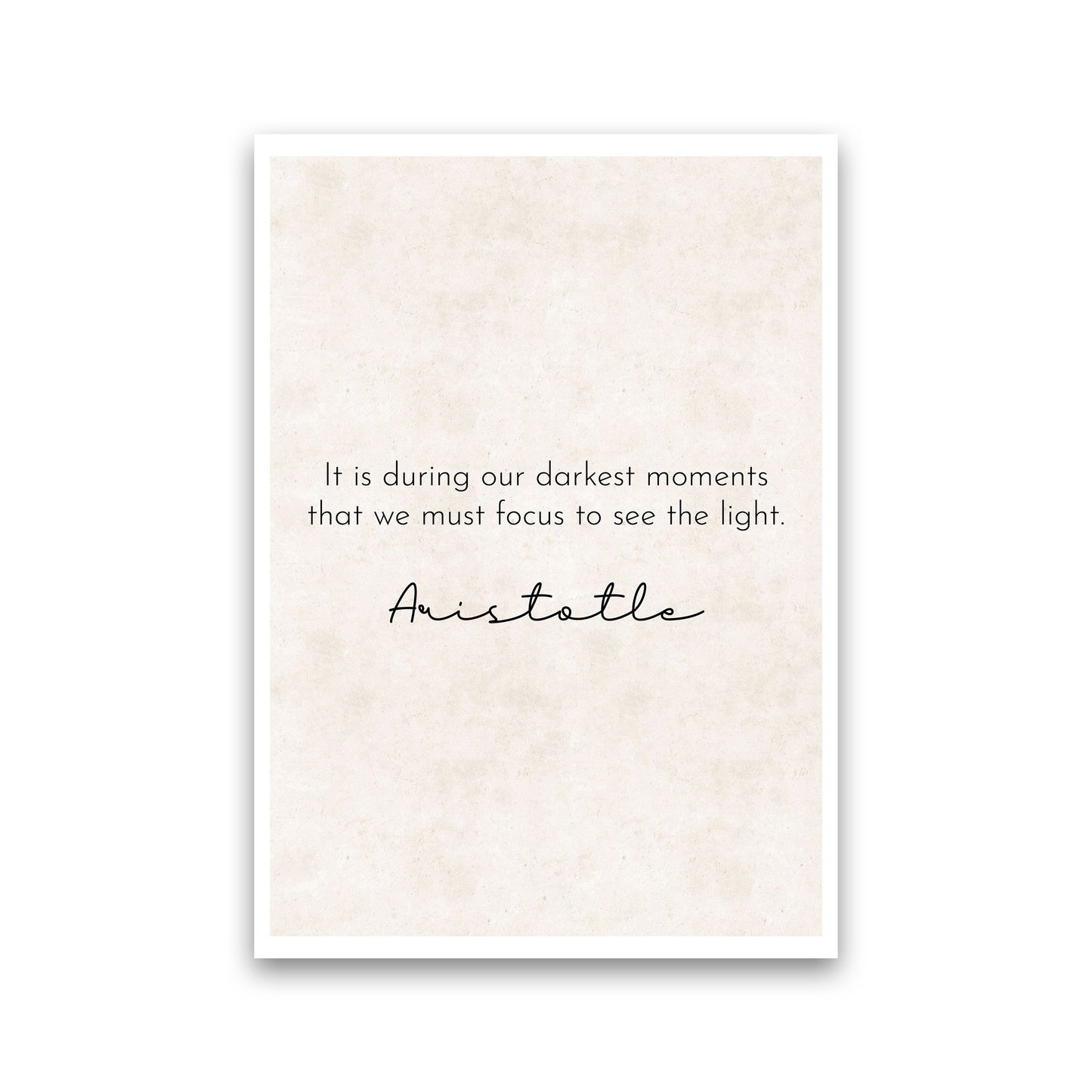 Darkest Moments - Aristotle Art Print by Pixy Paper Print Only