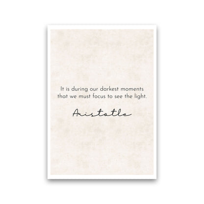 Darkest Moments - Aristotle Art Print by Pixy Paper Print Only