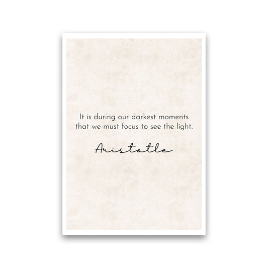 Darkest Moments - Aristotle Art Print by Pixy Paper Print Only