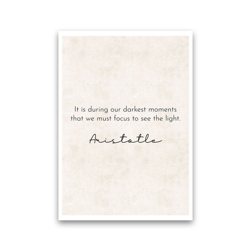 Darkest Moments - Aristotle Art Print by Pixy Paper Print Only