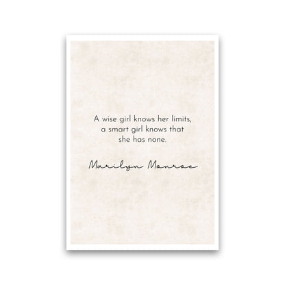 A Wise Girl - Marilyn Monroe Art Print by Pixy Paper Print Only