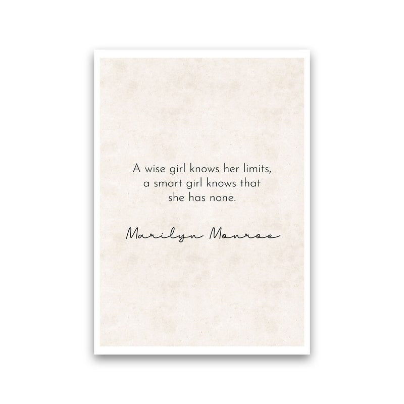 A Wise Girl - Marilyn Monroe Art Print by Pixy Paper Print Only