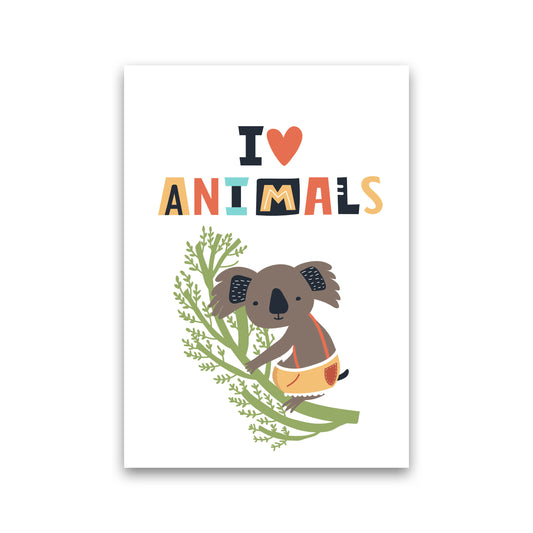 I love animals koala Art Print by Pixy Paper Print Only
