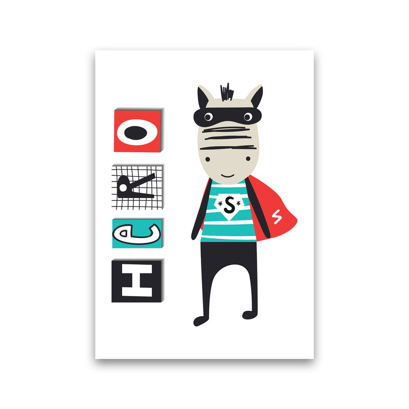 Hero zebra animal Art Print by Pixy Paper Print Only