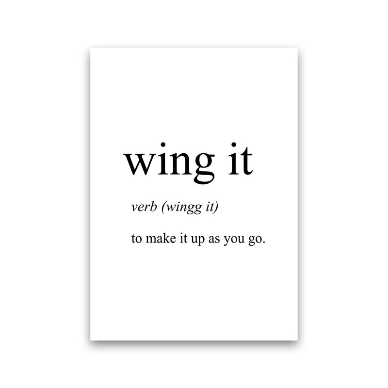 Wing It Definition Art Print by Pixy Paper Print Only