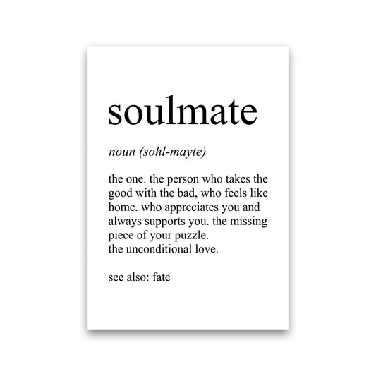 Soulmate Definition Art Print by Pixy Paper Print Only