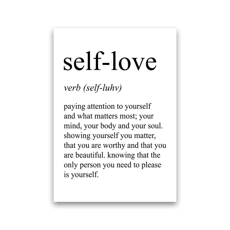 Self-Love Definition Art Print by Pixy Paper Print Only