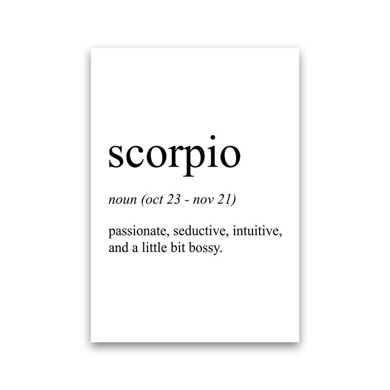 Scorpio Definition Art Print by Pixy Paper Print Only