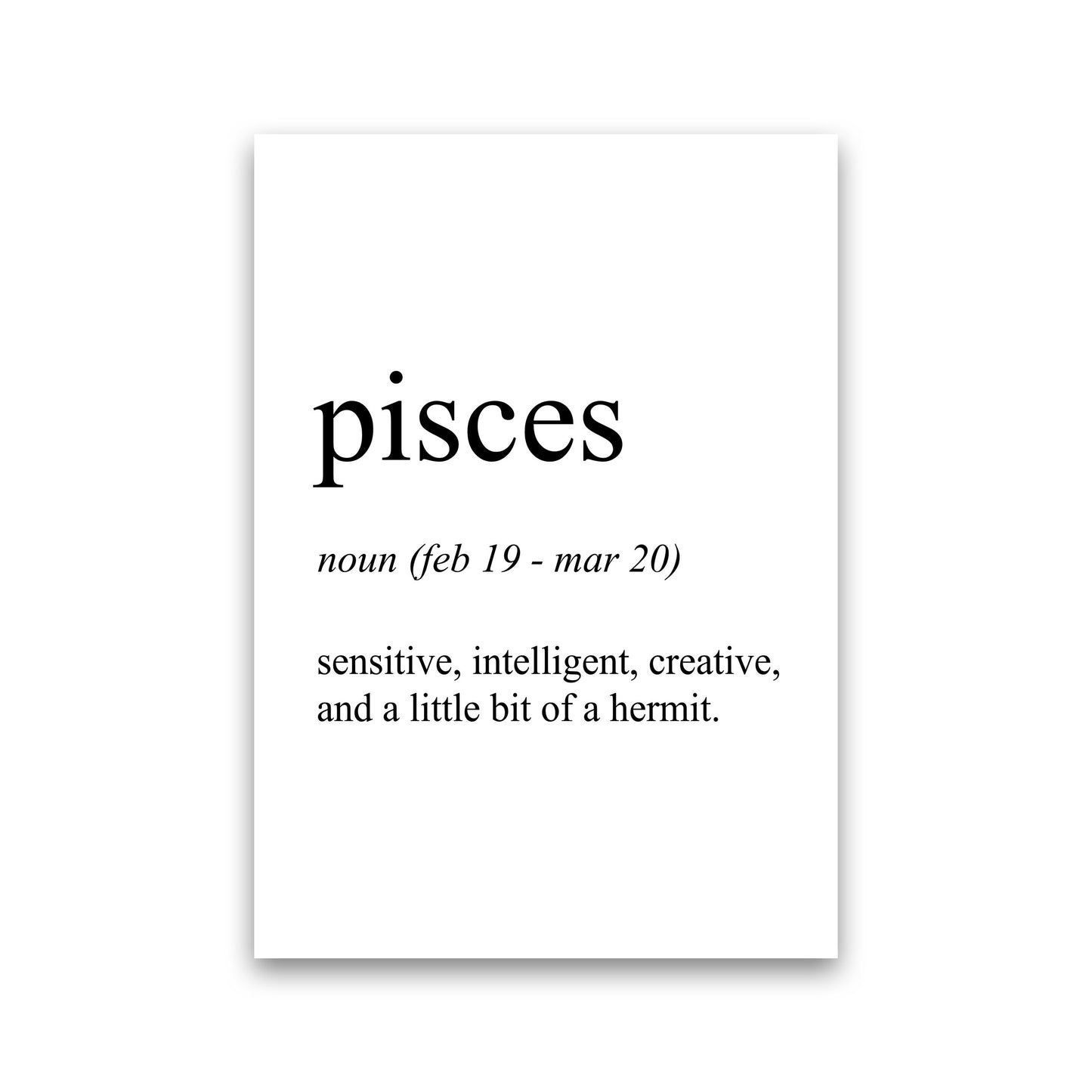 Pisces Definition Art Print by Pixy Paper Print Only