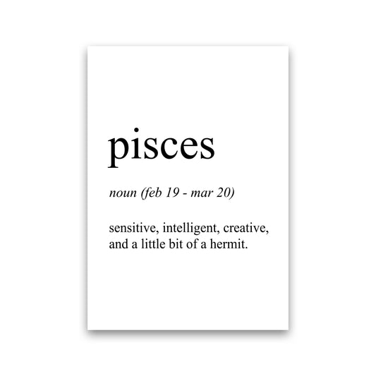 Pisces Definition Art Print by Pixy Paper Print Only