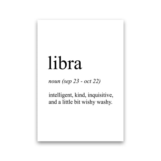 Libra Definition Art Print by Pixy Paper Print Only