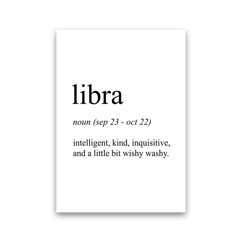 Libra Definition Art Print by Pixy Paper Print Only